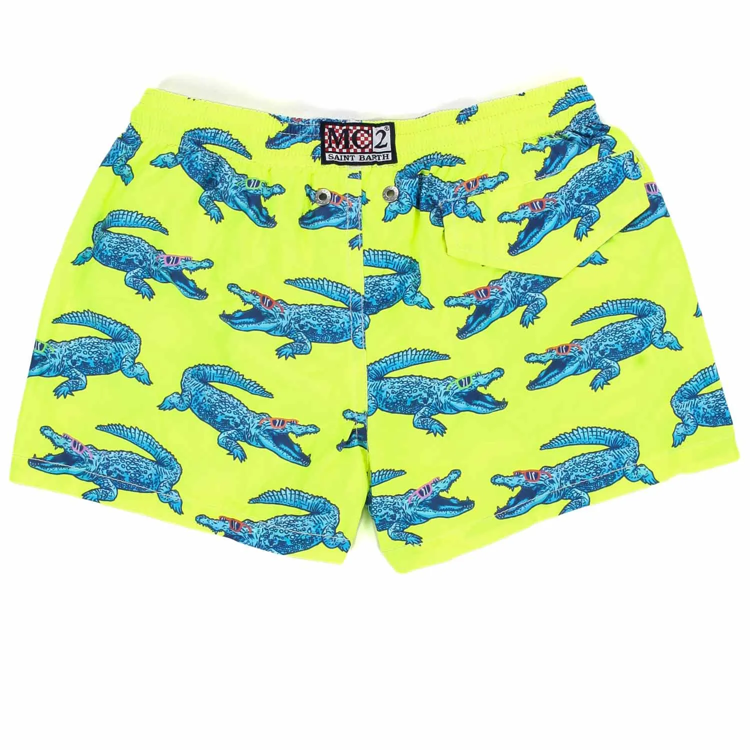 Costume Boxer Giallo Fluo Con Alligatori Bambino