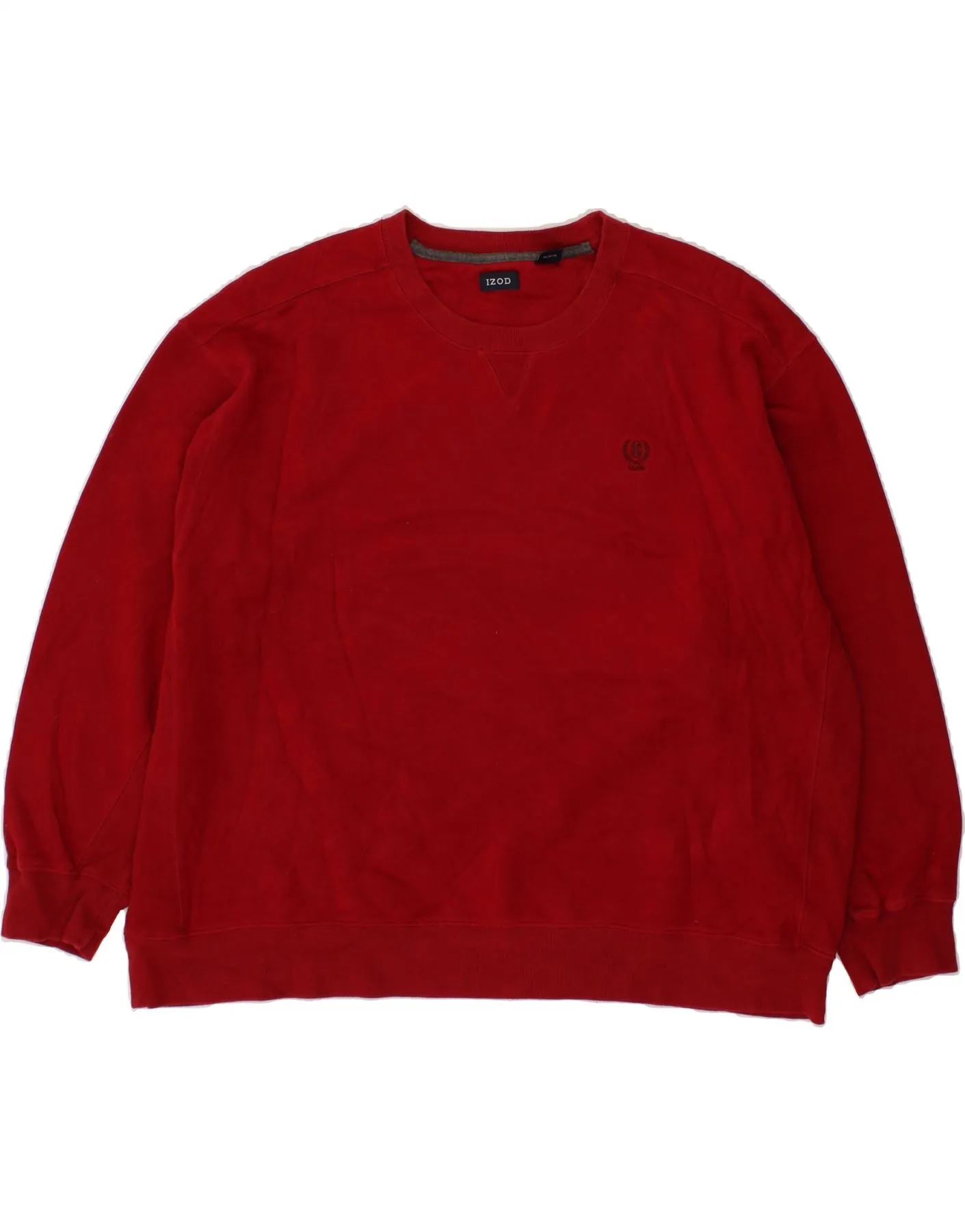 IZOD Mens Sweatshirt Jumper 3XL Red Cotton