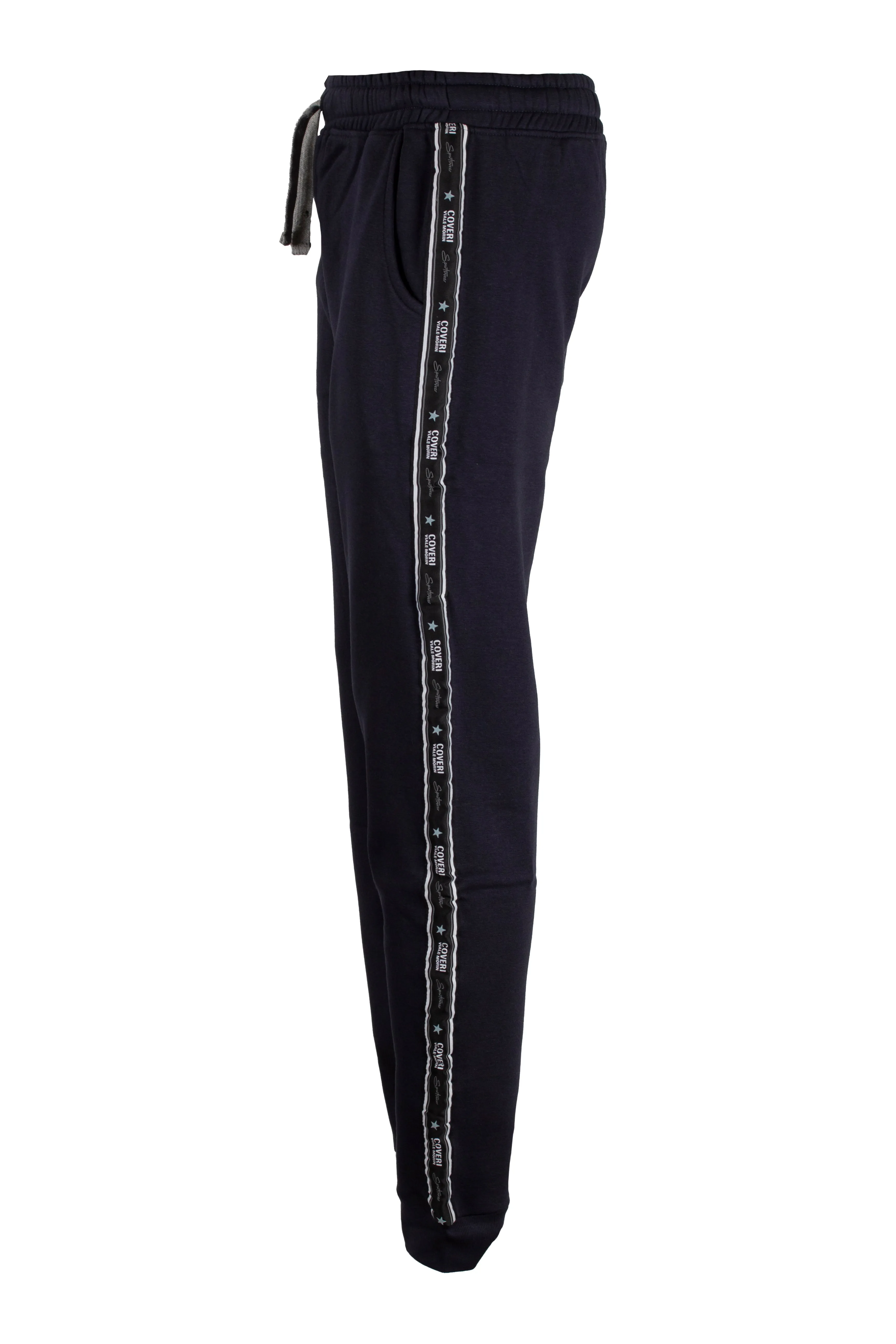 Pantalone sportivo felpato con bande laterali