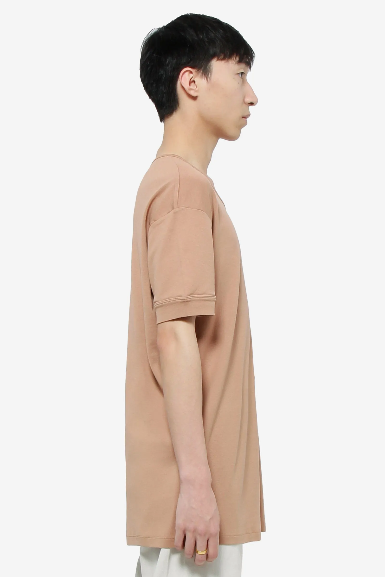T-Shirt RIBBED in cotone ruggine